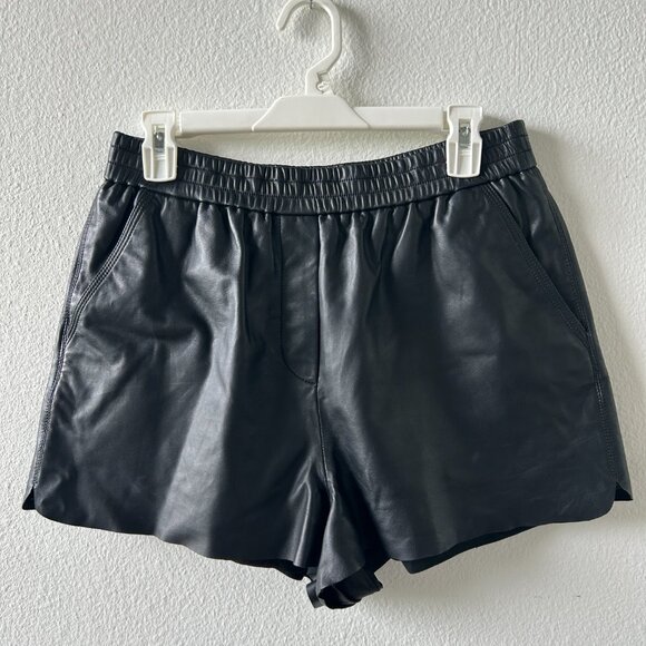 Maje Leather Mini Shorts Size Large - Picture 1 of 4